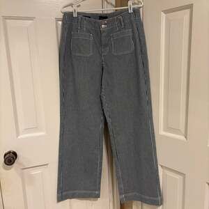 Talbots Women's Size 8 Relaxed Jean Trouser Striped Pants
